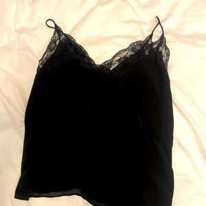 Y2k black laced tank top coquette